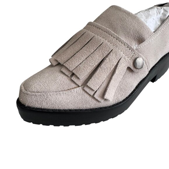 🆕 Tibi Esmae Suede Fringe Loafers - Picture 4 of 6